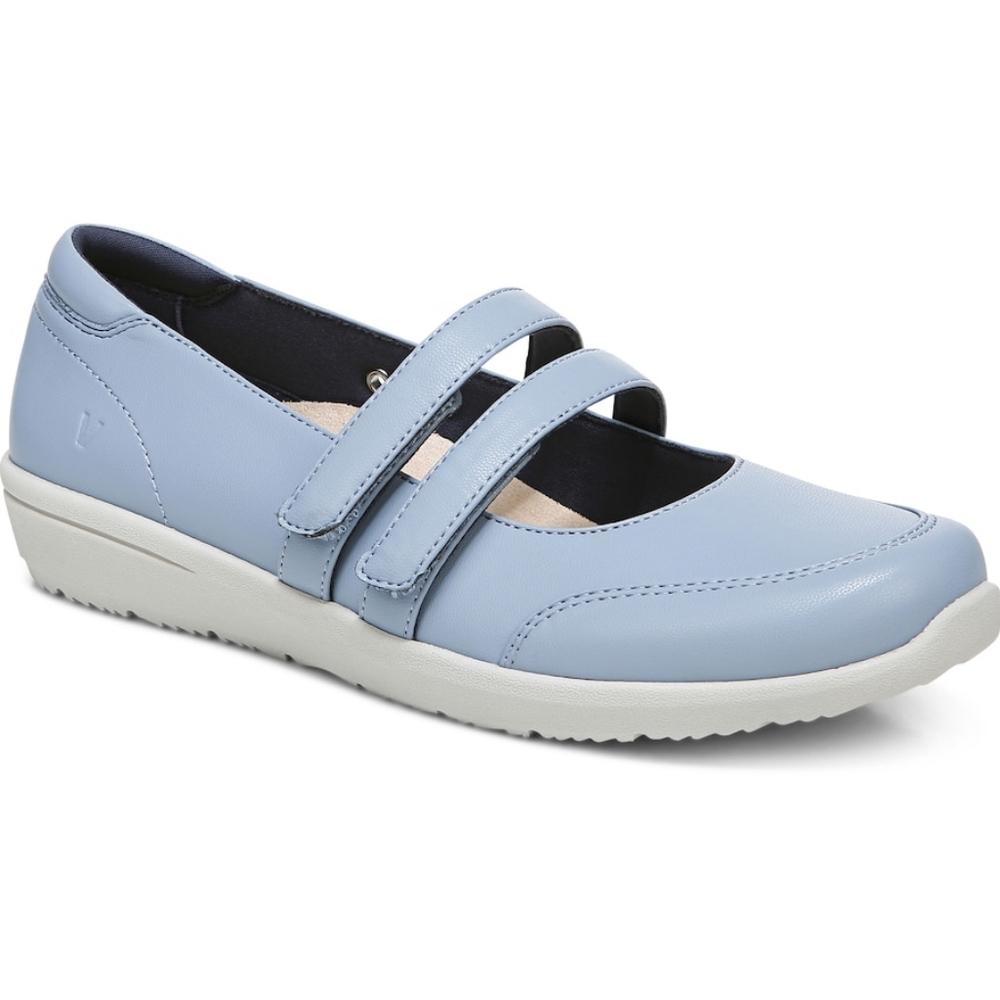 EUC Vionic Cala Mary Jane Slip On Shoe Sky Blue Women's 7 WIDE orthotic